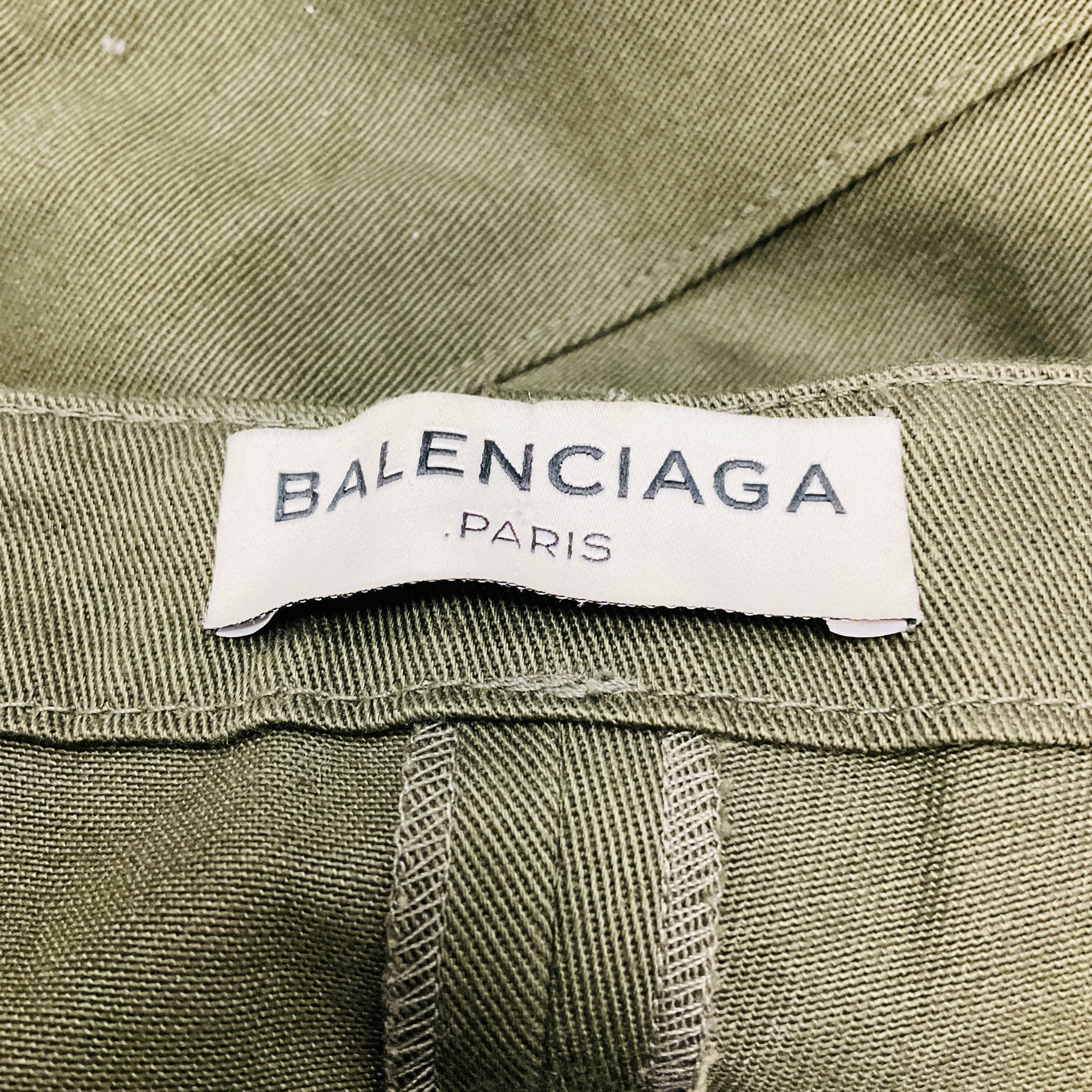 Balenciaga Khaki Green Military Cargo Pants