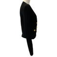 Load image into Gallery viewer, Balmain Black Ribbed Knit V Neck Cardigan with Gold Buttons
