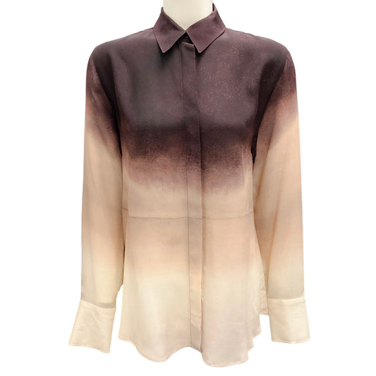 Altuzarra Ivory Colorscape Chika Dip-Dyed Silk Shirt