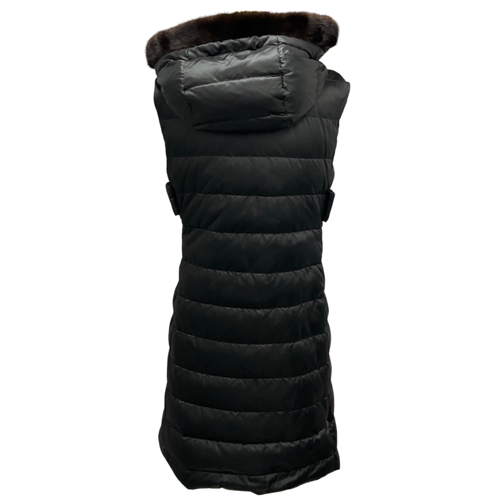 Max Mara 'S Black / Brown Reversible Mink Fur and Nylon Vest