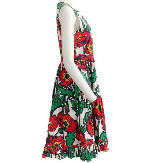 La DoubleJ Red Multi Floral Sleeveless Big Dress