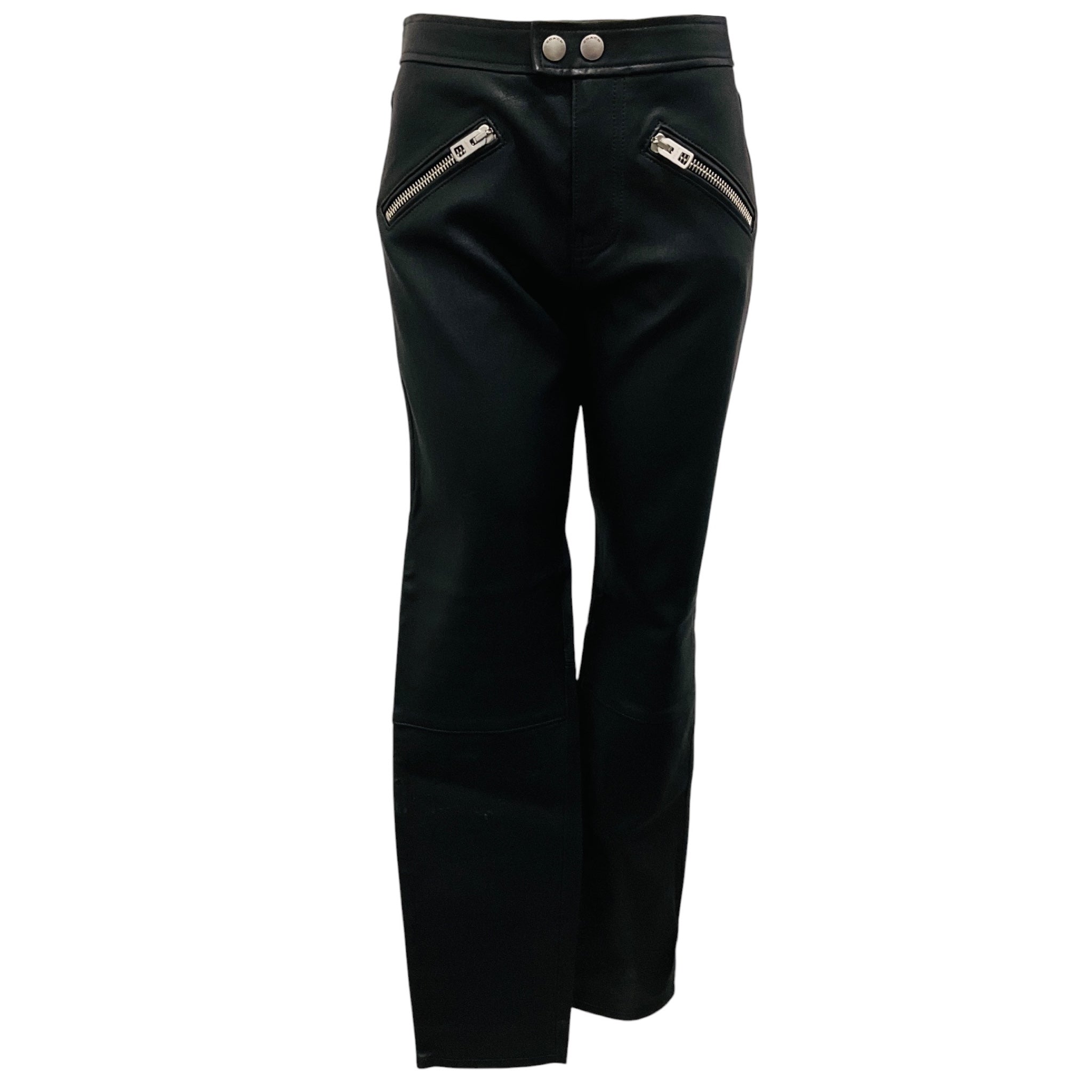 Coach Black Zip Pocket Leather Pants