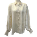 Load image into Gallery viewer, Brunello Cucinelli Ivory Oversized Blouse with Black Pinstripes

