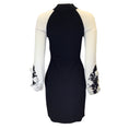 Load image into Gallery viewer, Anne Fontaine Emma Black / Ivory Crystal Embellished Floral Embroidered Knit Dress
