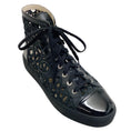 Load image into Gallery viewer, Chanel Black Eyelet Hi Top Sneakers
