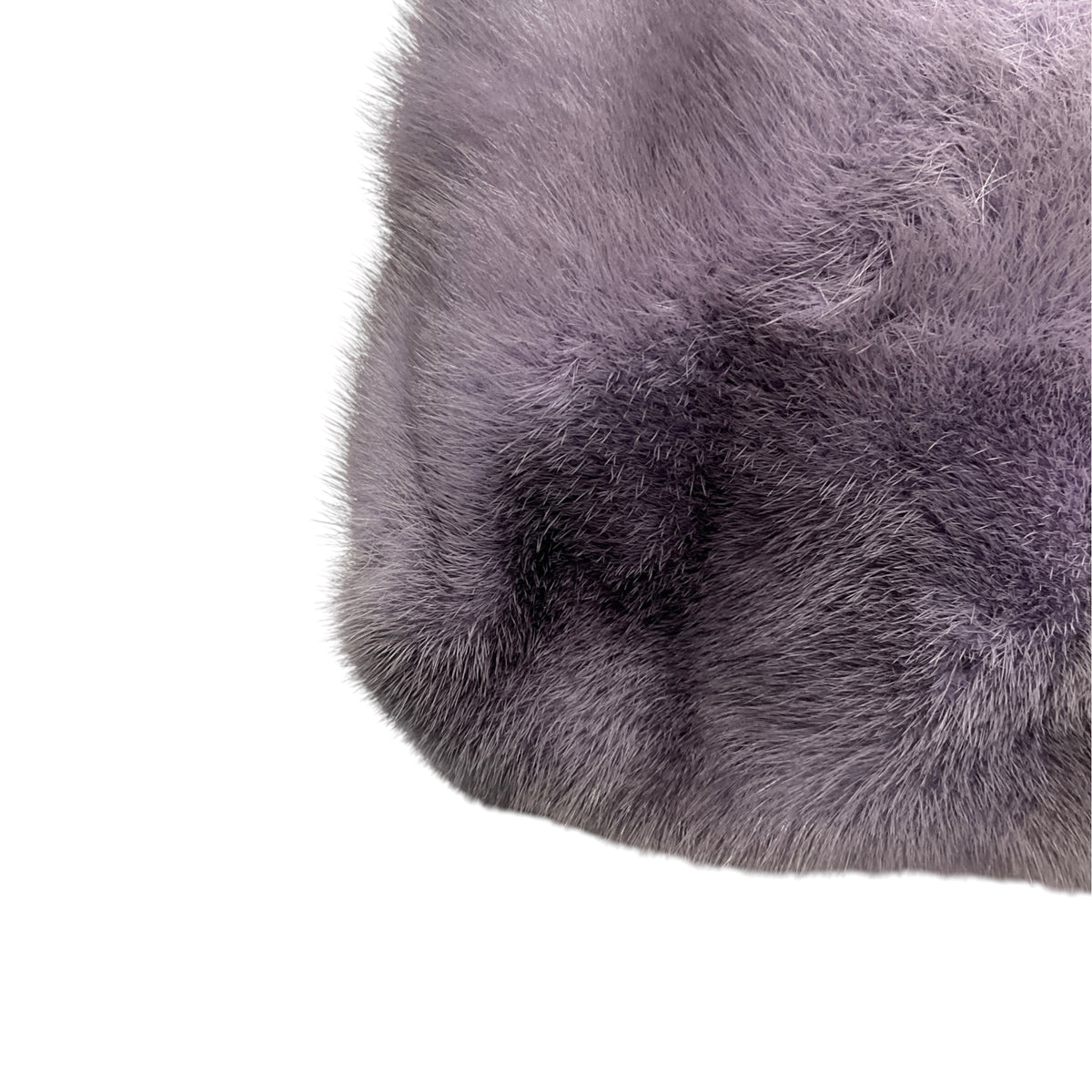 Valentino Lilac Ombre Effect Mink Fur Tote Handbag with Shoulder Strap and Embossed Leather Trim