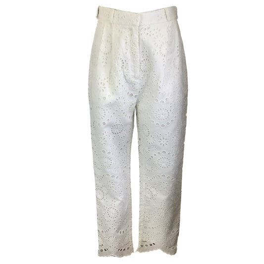 Zimmermann Ivory Bowie Tapered Eyelet Pant
