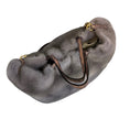 Load image into Gallery viewer, Valentino Lilac Ombre Effect Mink Fur Tote Handbag with Shoulder Strap and Embossed Leather Trim
