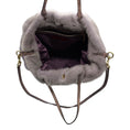 Load image into Gallery viewer, Valentino Lilac Ombre Effect Mink Fur Tote Handbag with Shoulder Strap and Embossed Leather Trim
