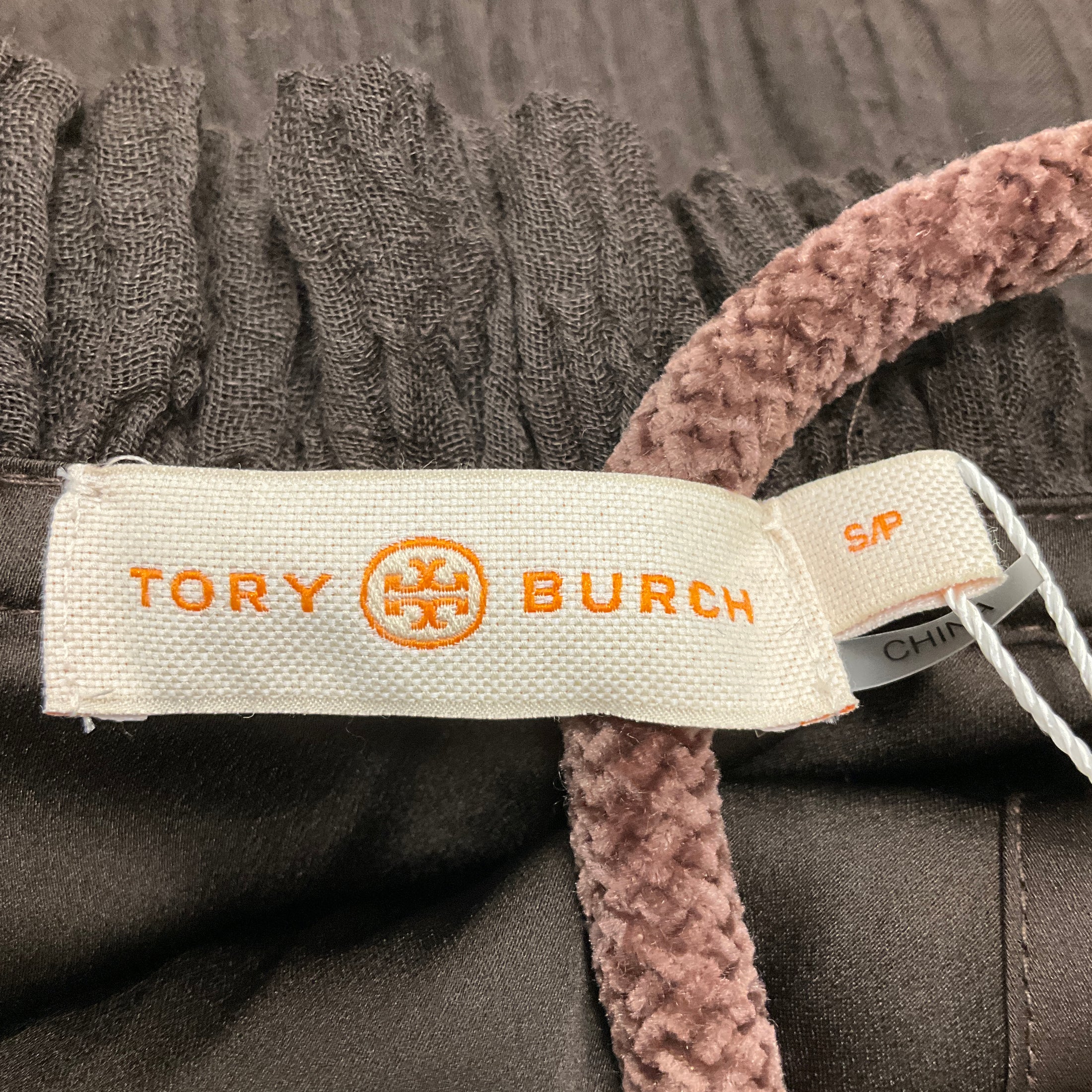 Tory Burch Deep Chocolate Ruffle Neck Dress