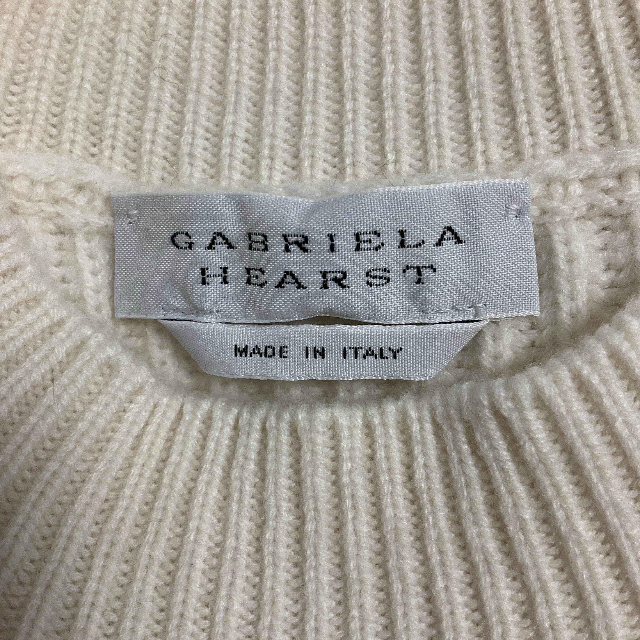 Gabriela Hearst Ivory Embroidered Long Sleeved Cashmere Knit Dress
