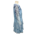 Load image into Gallery viewer, Saloni Light Blue Ava Floral Printed Silk Georgette Mini Dress
