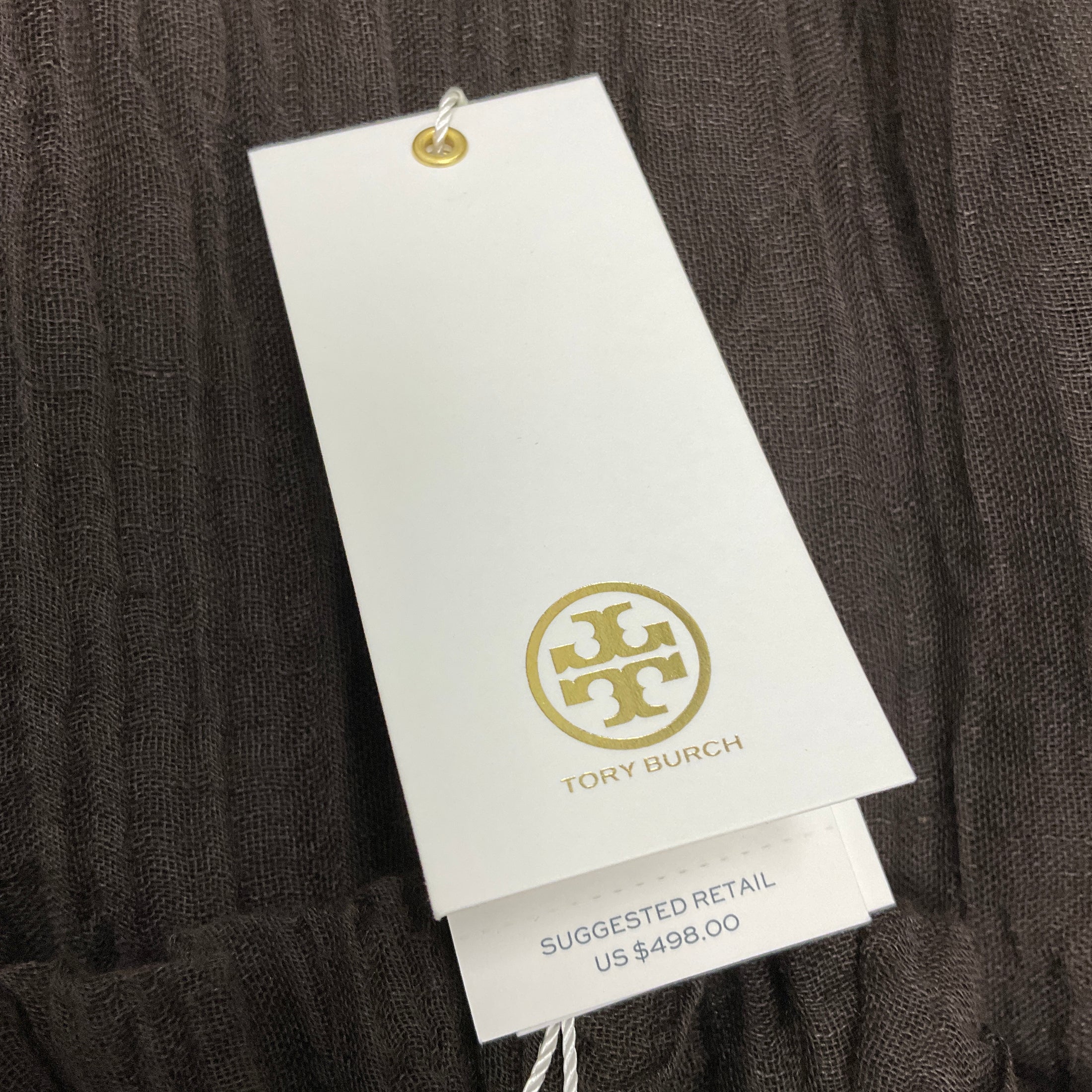 Tory Burch Deep Chocolate Ruffle Neck Dress