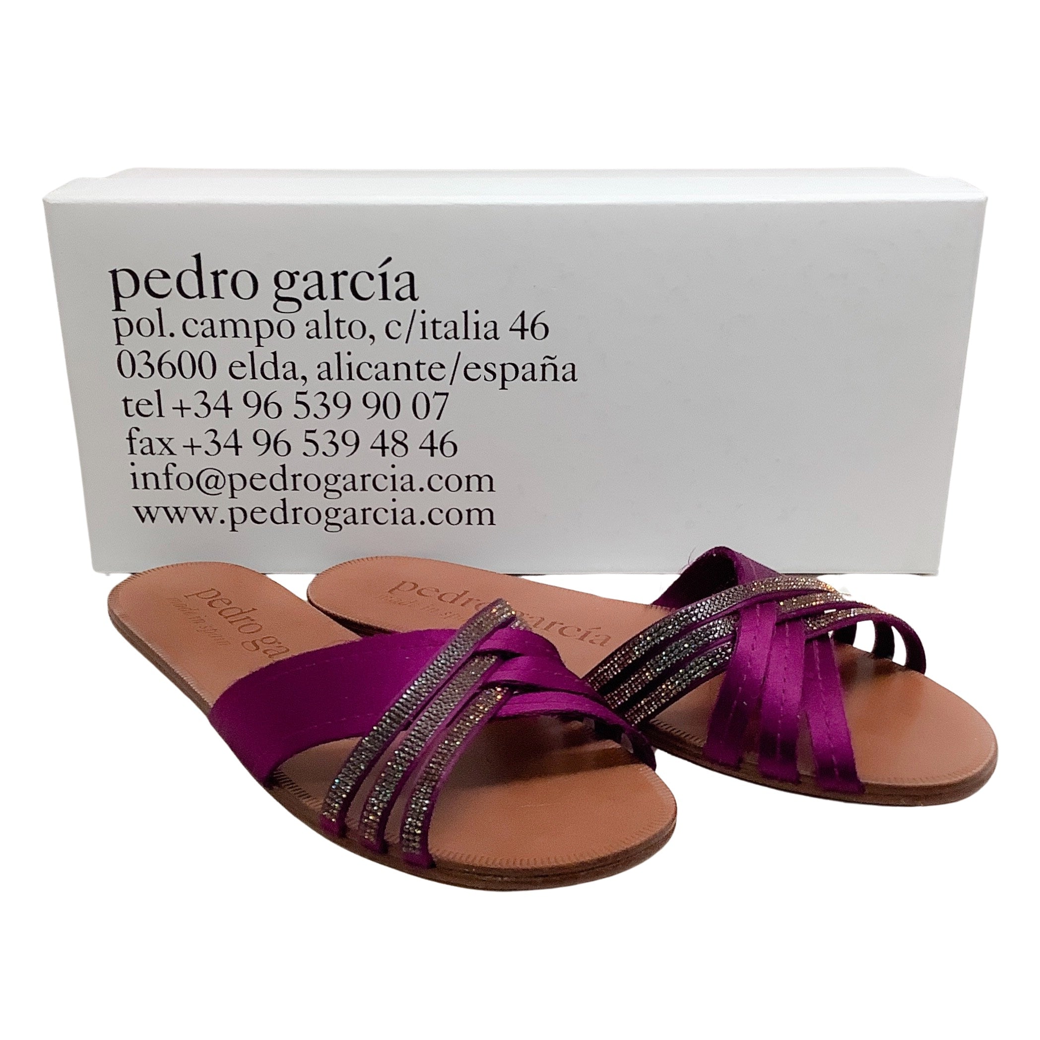 Pedro Garcia Petunia Satin Paty Sandals with Swarovski Crystals