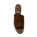 Load image into Gallery viewer, Christian Louboutin Brown Calakala Leather Espadrille Platform Sandal
