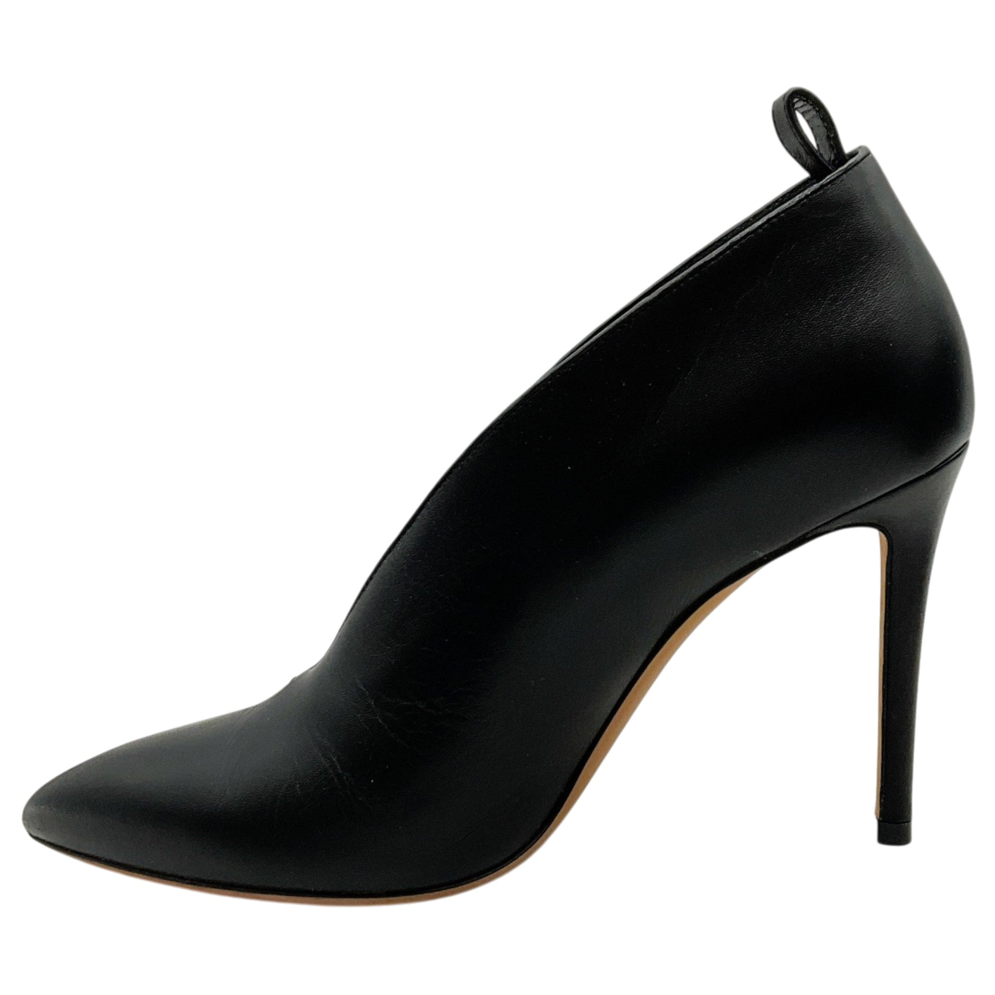 Jimmy Choo Black Leather V Cut Pumps