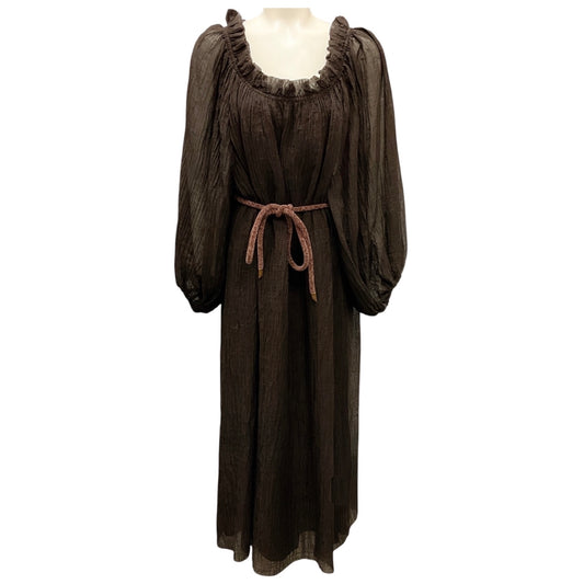 Tory Burch Deep Chocolate Ruffle Neck Dress