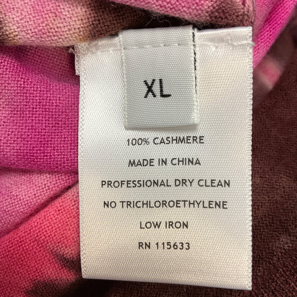 Gabriela Hearst Pink Multi Tie Dye Cashmere Knit Pullover Sweater
