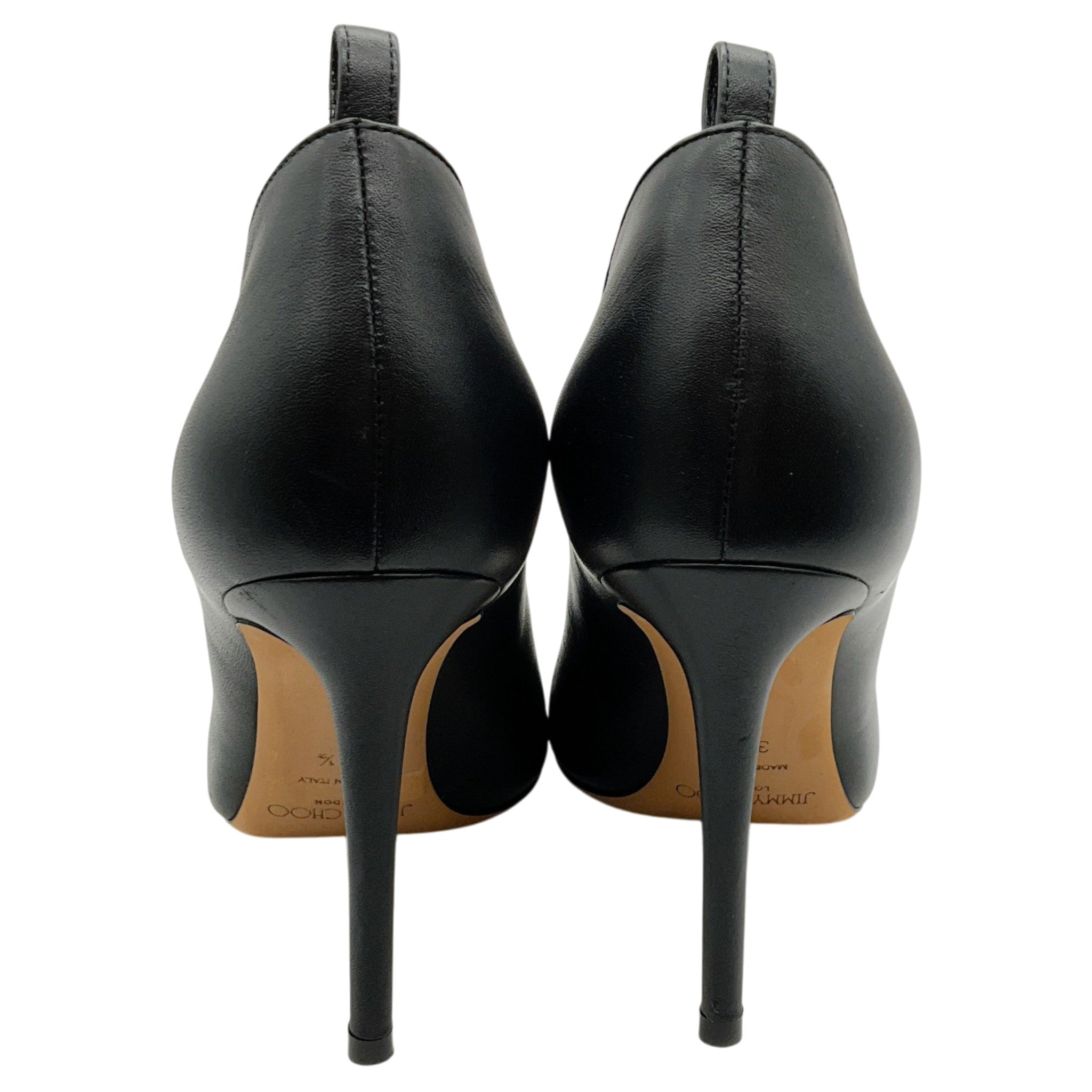 Jimmy Choo Black Leather V Cut Pumps