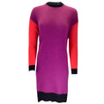 Load image into Gallery viewer, Marni Red / Purple / Black 2022 Colorblock Long Sleeved Cashmere Knit Sweater Dress
