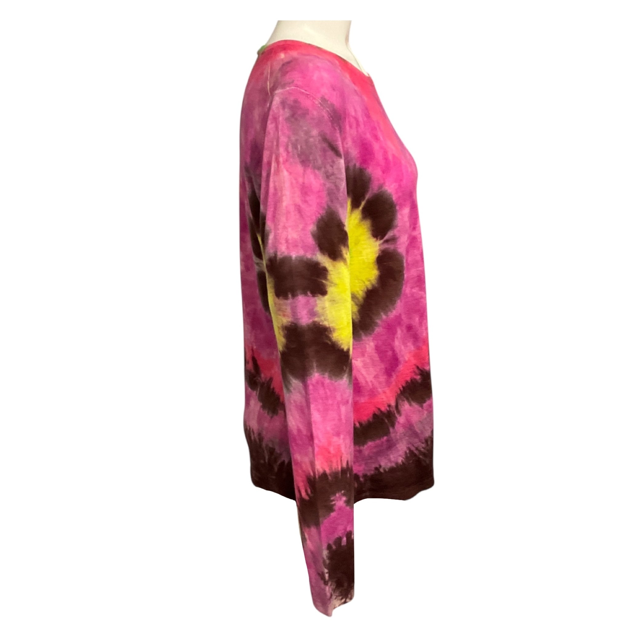 Gabriela Hearst Pink Multi Tie Dye Cashmere Knit Pullover Sweater