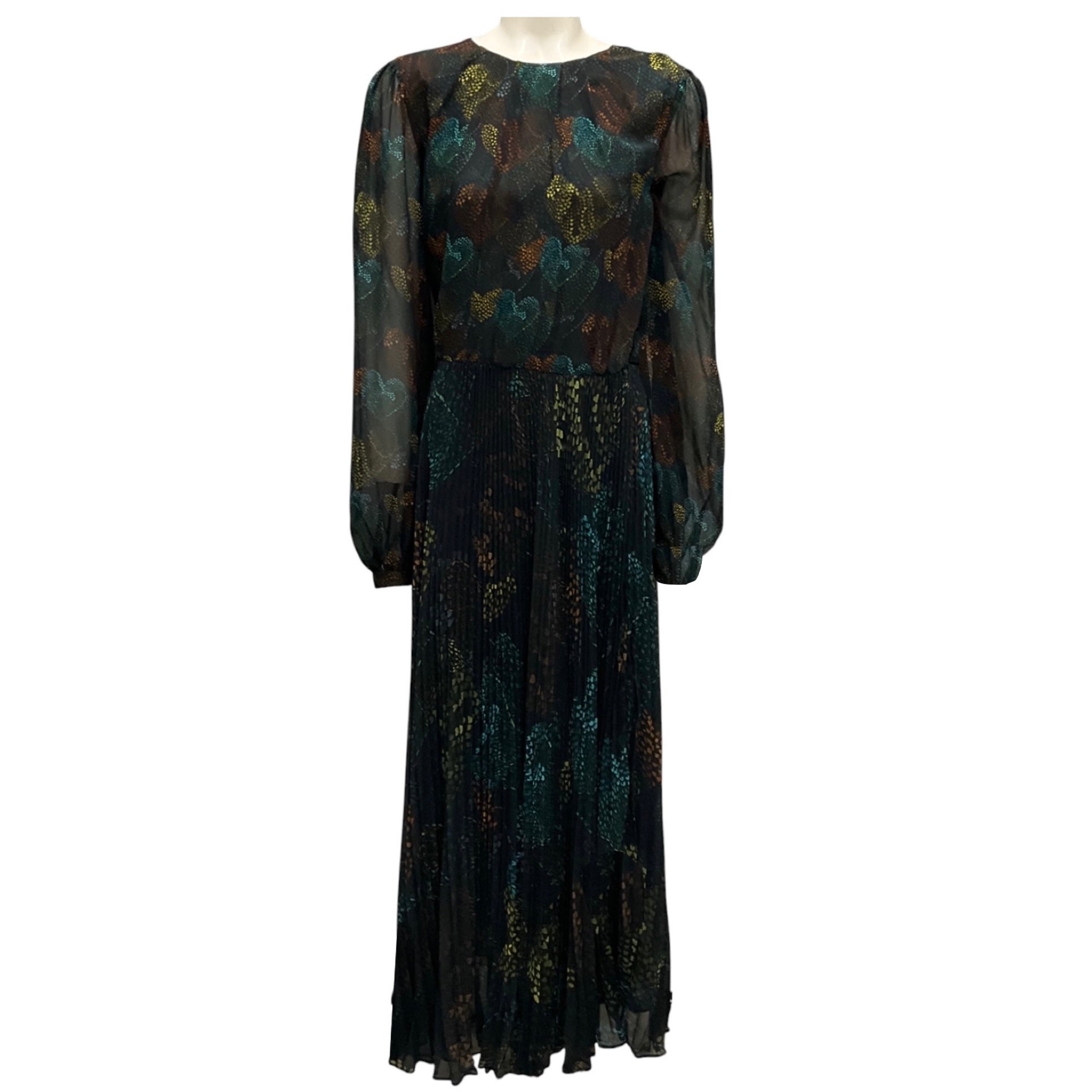 Sara Roka Black Multi Heart Motif Print Tillie Maxi Dress