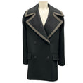 Load image into Gallery viewer, Malej Black / Gold Metallic Trimmed Double Breasted Coat
