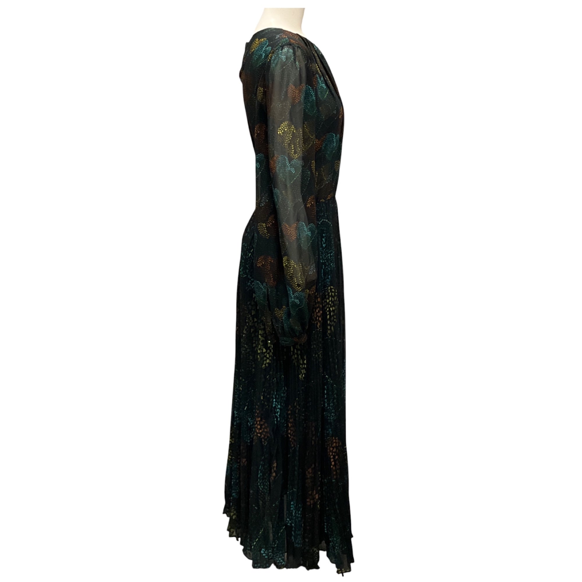 Sara Roka Black Multi Heart Motif Print Tillie Maxi Dress