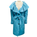 Load image into Gallery viewer, Viktor & Rolf Turquoise Blue Silk Taffeta Trench Coat with Belt
