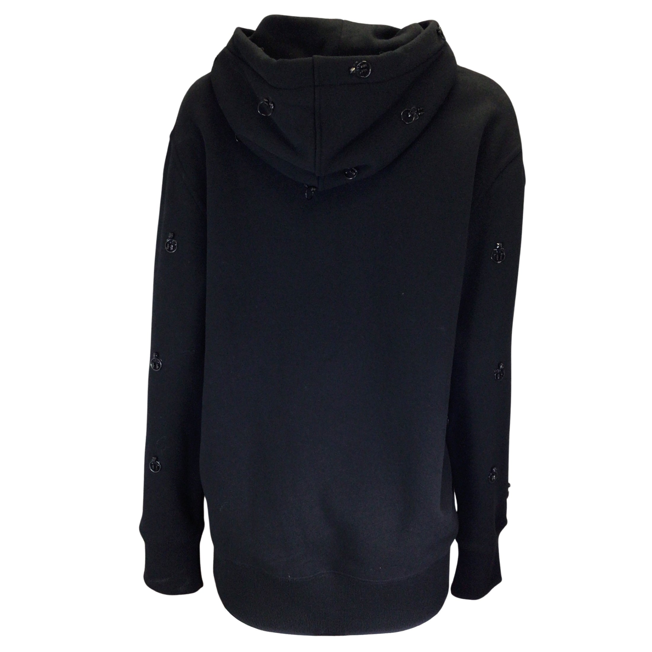 Givenchy Black Metal Embellished Hooded Classic Fit Cotton Sweatshirt
