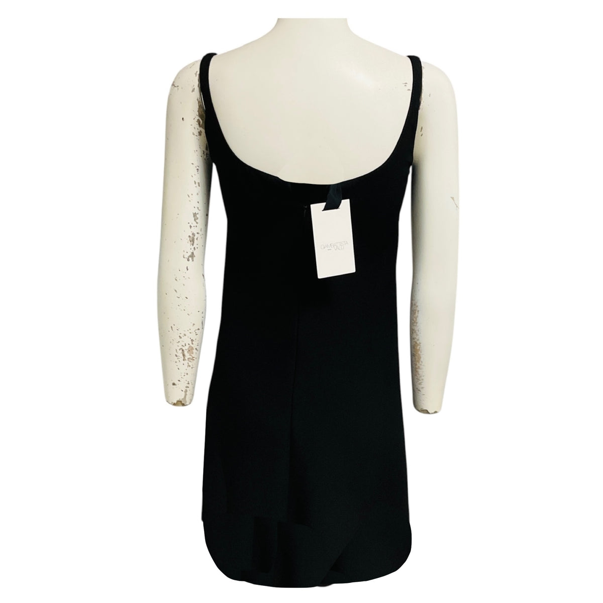 Giambattista Valli Black Sleeveless Crepe Mini Dress with Sequined Bow Embellishments