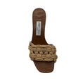 Load image into Gallery viewer, Jimmy Choo Tan Chara 70 Leather and Crochet Raffia Mule Sandal
