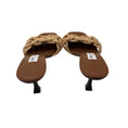Load image into Gallery viewer, Jimmy Choo Tan Chara 70 Leather and Crochet Raffia Mule Sandal
