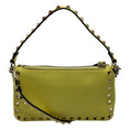Load image into Gallery viewer, Valentino Yellow / Gold Rockstud Grained Leather Crossbody Bag

