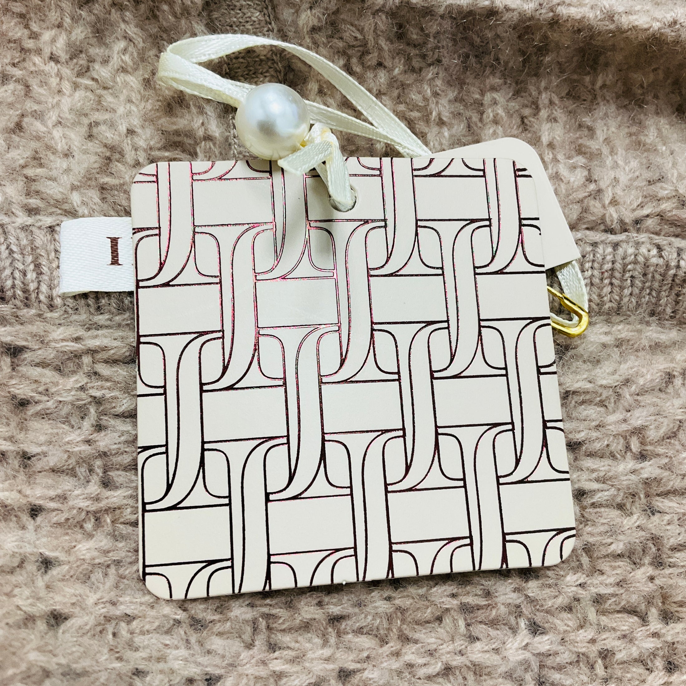 Interdee Taupe Cashmere Knit Long Cardigan Sweater