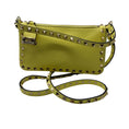 Load image into Gallery viewer, Valentino Yellow / Gold Rockstud Grained Leather Crossbody Bag
