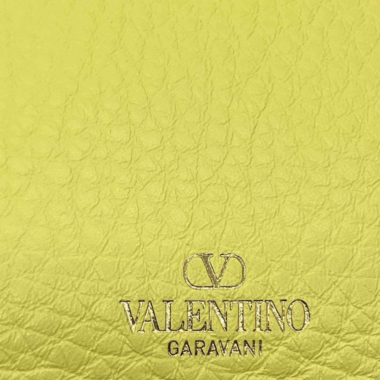 Valentino Yellow / Gold Rockstud Grained Leather Crossbody Bag