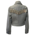 Load image into Gallery viewer, Alexander Wang Black / White Houndstooth Cropped Jacket with Metal Fringe
