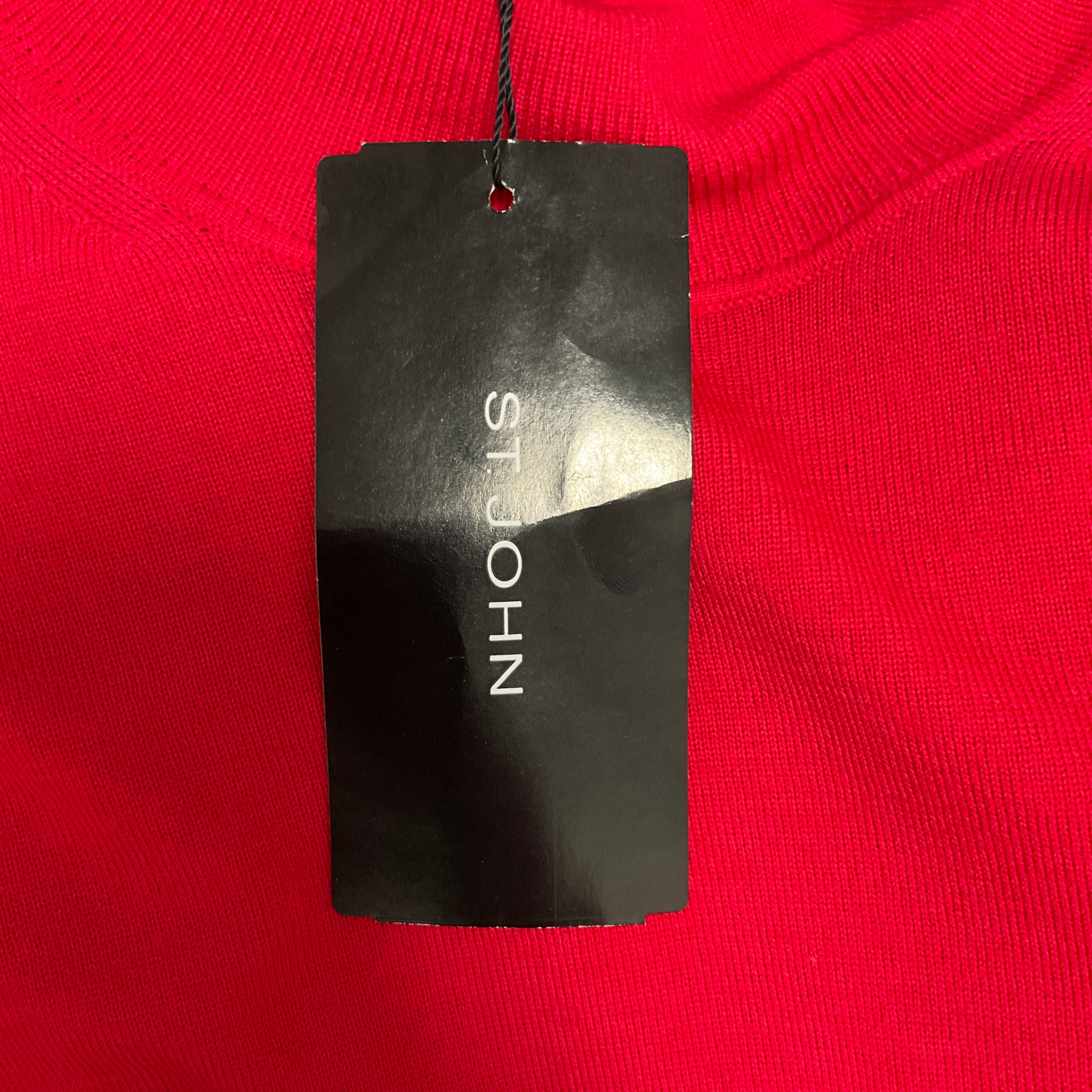 St. John Scarlet Wool Knit Turtleneck Sweater
