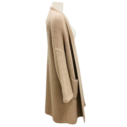 Interdee Taupe Cashmere Knit Long Cardigan Sweater