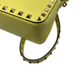 Load image into Gallery viewer, Valentino Yellow / Gold Rockstud Grained Leather Crossbody Bag
