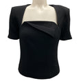 Load image into Gallery viewer, Roland Mouret Black 2023 Short Sleeved Wool Crepe Top
