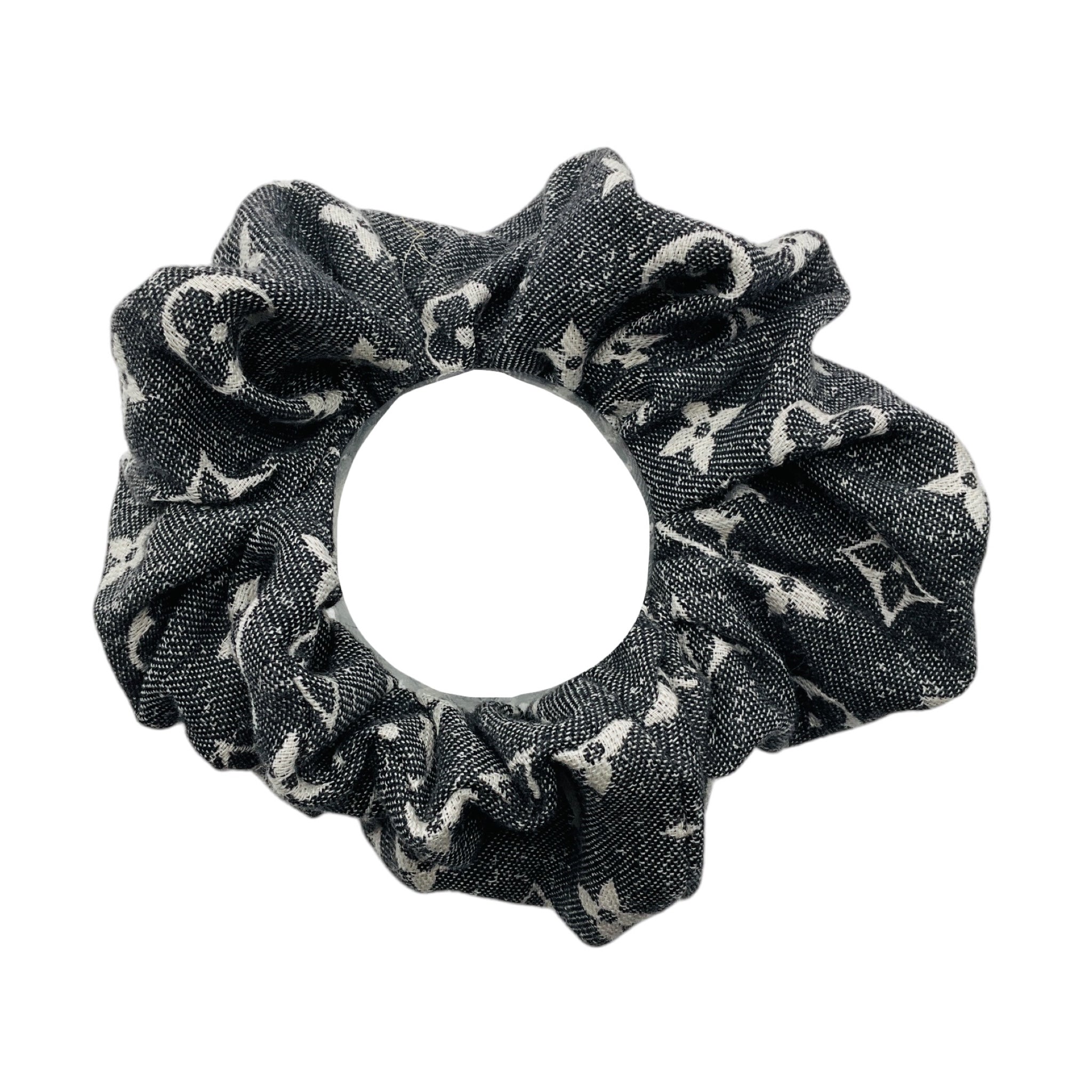 Louis Vuitton Grey Chouchou Monogram Jacquard Denim Hair Scrunchie