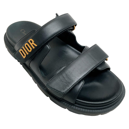 Christian Dior Black Leather Dioract Sandals