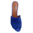 Load image into Gallery viewer, Alaia Cobalt Suede Cut Out Mules
