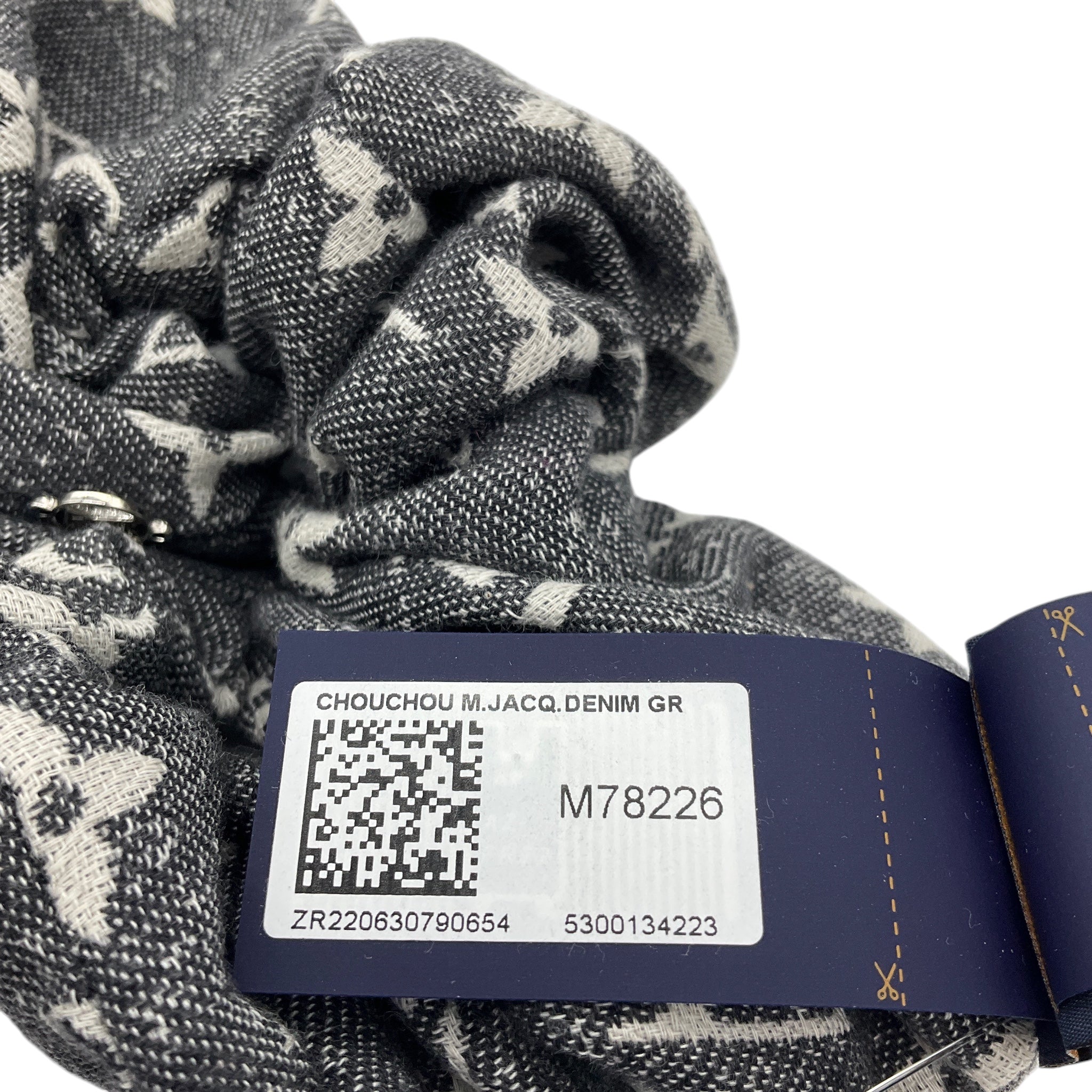 Louis Vuitton Grey Chouchou Monogram Jacquard Denim Hair Scrunchie