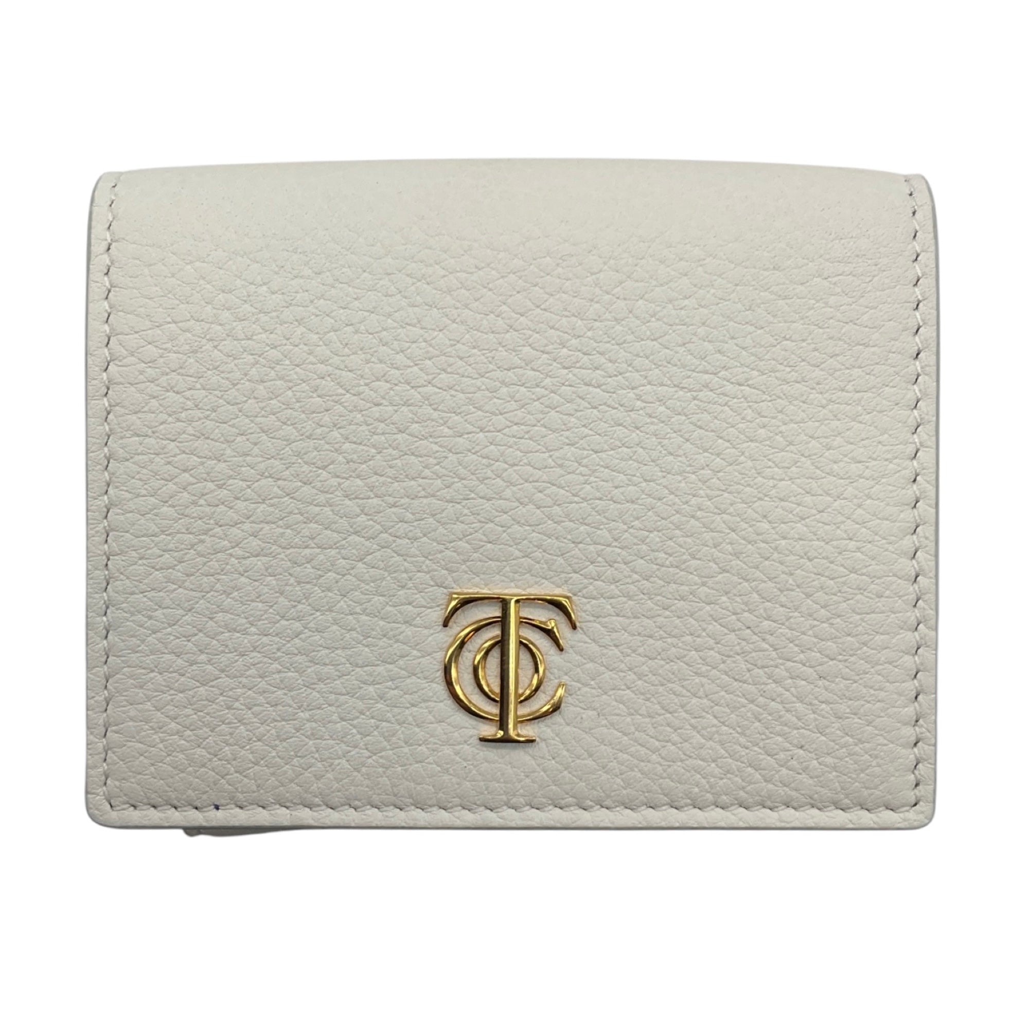 Tiffany White / Purple / Pink Pebbled Leather Card Holder Wallet with Gold Logo Hardware