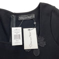 Load image into Gallery viewer, Oscar de la Renta Black Dress with Asymmetrical Floral Lace Hem
