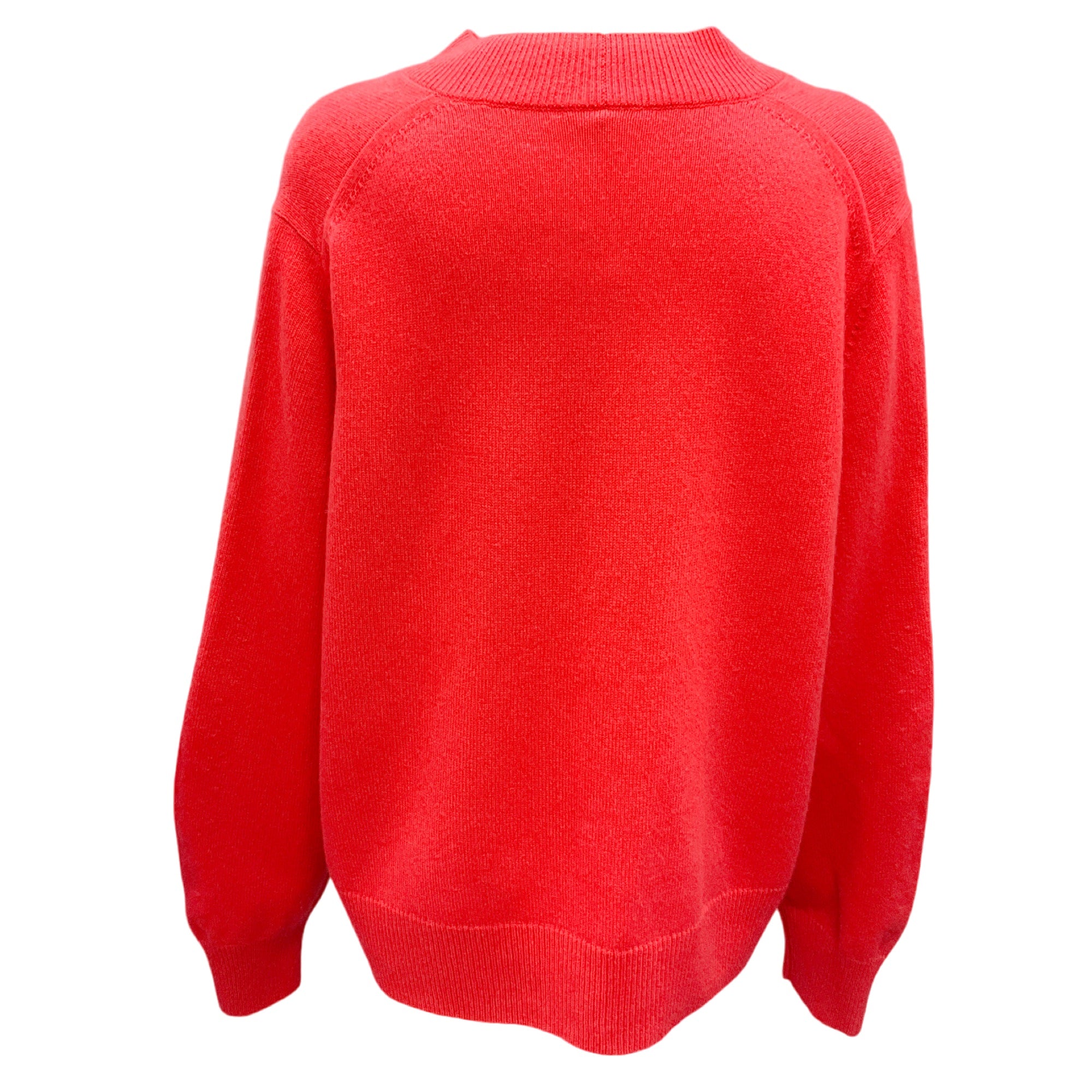 Lafayette 148 New York Vibrant Coral Cashmere Knit Sweater