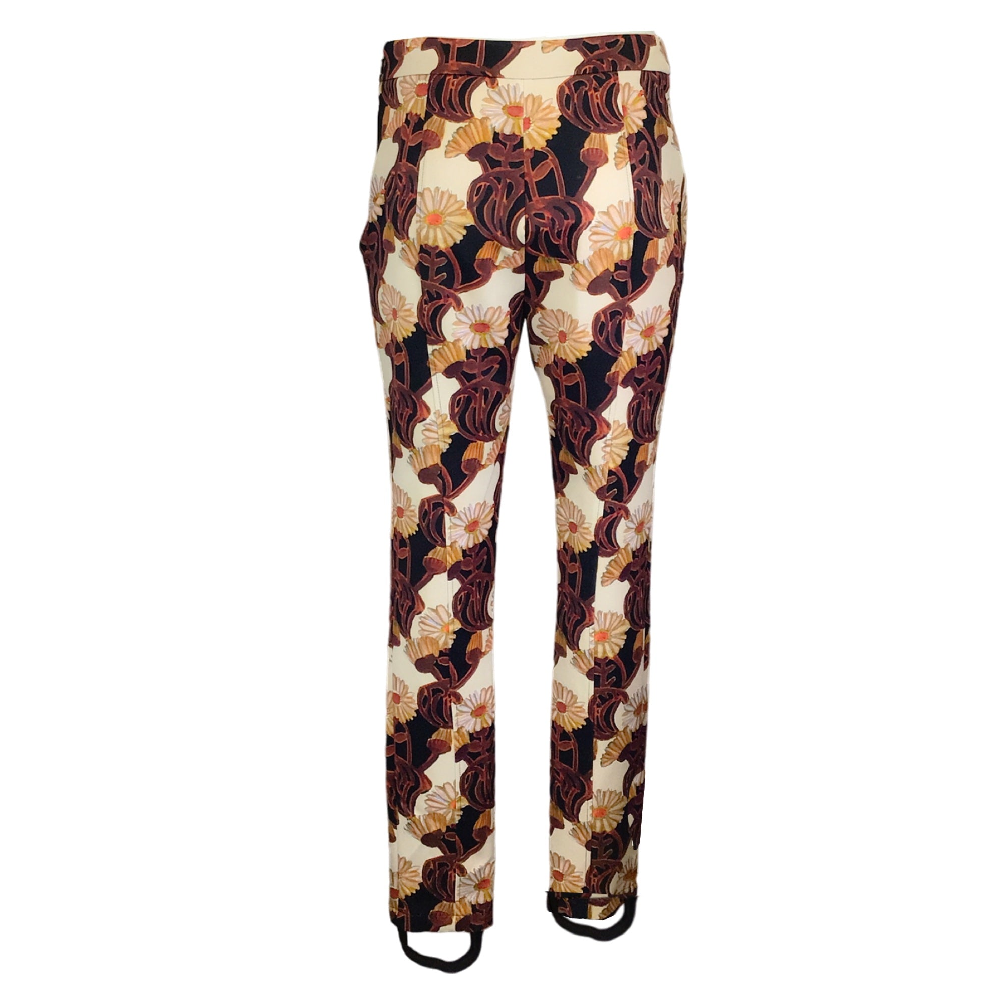 La DoubleJ Brown / Ivory / Black Floral Printed Jersey Ski Pants